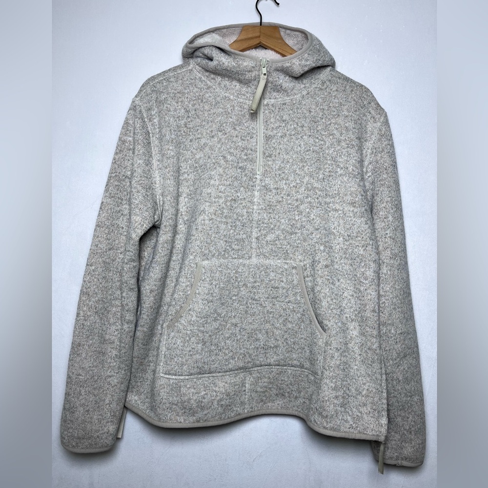 Thread and Supply Women’s Sherpa Zip Up Hoodie Pullover Gray Sweater Size L